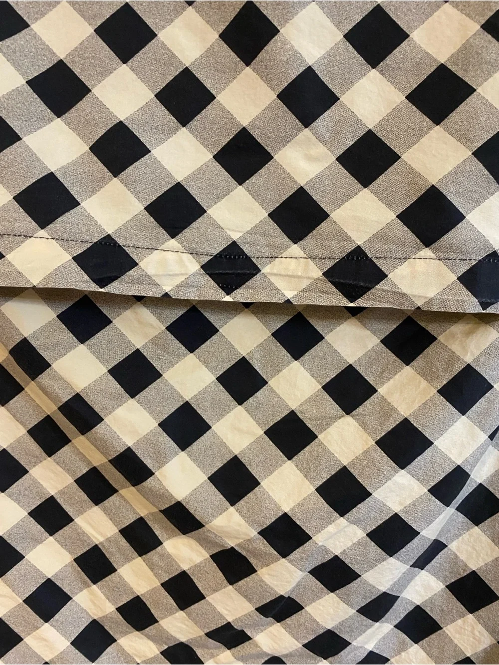 Set of 2 American Living 100% cotton black tan gingham plaid floral King shams
